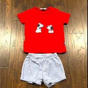 Mayoral red T-Shirt and blue Shorts Set